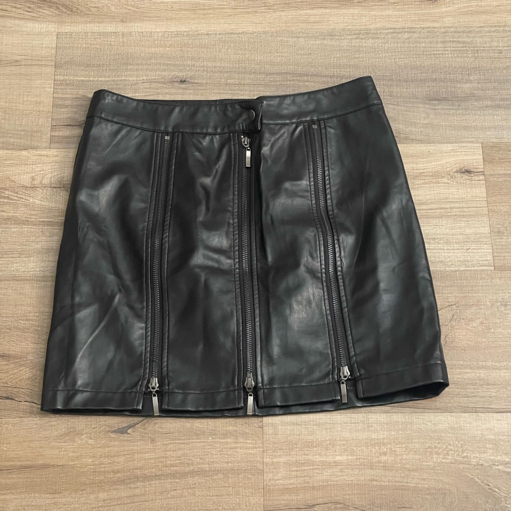 Fashion Nova Black Faux Leather Mini Skirt